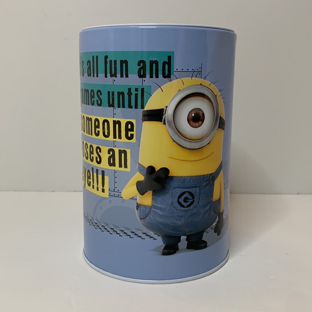 Despicable Me Minion Blue Tin Bank